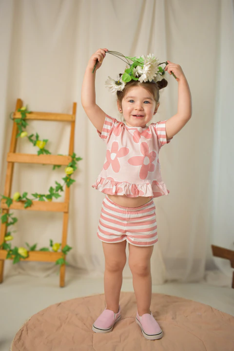 Pijama FLORES Y RAYAS