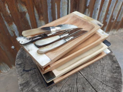 Juego de mantequera de madera con asta + untador de asta y alpaca - comprar online