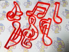 cortante galletitas set notas musicales x 06u de 9cms C1467