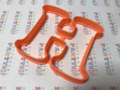 cortante galletitas letra H mayuscula cooper black 08 cms C313