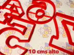 cortante galletitas set x 10 numeros de 10 cms alto coco ML