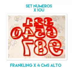 cortantes galletitas set numeros franklin 0 al 9 x 4cms alto C1249