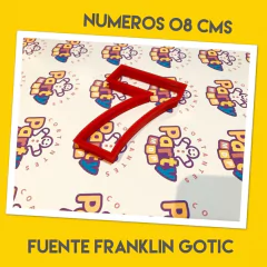cortante galletitas numero 7 fuente franklin gotic x 08 cms C996
