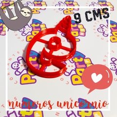 cortantes galletitas unicornios 0 al 9 x 09 cms ML1006 - cortantesparty