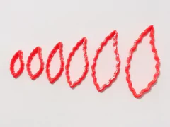 cortante galletitas set hojas rizadas 2,5/3/4/5/6/7 cms alto C1554