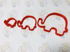 cortante galletita set x 03u elefante elefantitos 3,5/5,5/8 cms ancho C1227