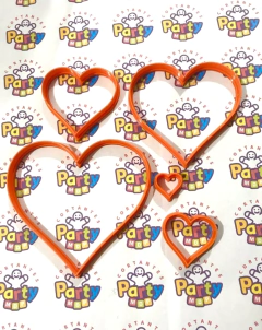 set cortantes galletitas x 04 corazones 09/07/05/03 cms C800 CORAZON - cortantesparty