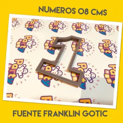 cortante galletitas numero 1 fuente franklin gotic x 08 cms C990