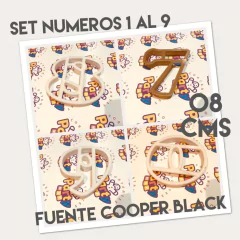 cortante galletitas 0 al 9 x 08cms fuente cooper black ML1003