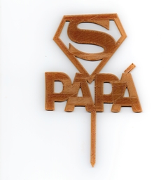 CAKE TOOPER ADORNO TORTA SUPER PAPA 8 X 8 CMS DORADO C2427 - tienda online