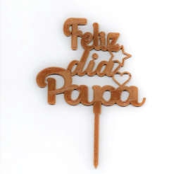 CAKE TOOPER ADORNO TORTA FELIZ DIA PAPA 12 X 12 CMS DORADO C2424 - tienda online
