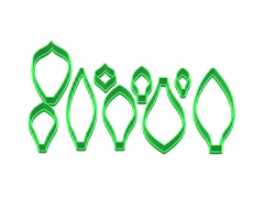 cortante galletitas hojas suculentas set x 09 unidades C1551 en internet