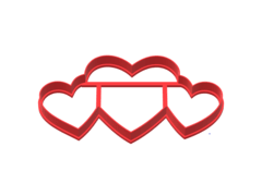 cortante galletita 03 corazones san valentin 12 x 7 alto corazon C805 - comprar online