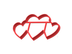 cortante galletita 03 corazones san valentin 12 x 7 alto corazon C805