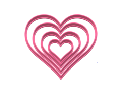 set cortantes galletitas x 04 corazones 09/07/05/03 cms C800 CORAZON