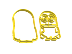 CORTANTE GALLETITA MINIONS MOD B 2 PARTES 09 CMS ALTO C2637 - cortantesparty