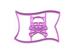 CORTANTE REPOSTERIA BANDERA PIRATAS 10 X 8 CMS ALTO C2131 CALVERA en internet
