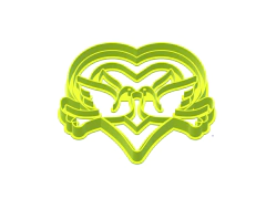 CORTANTE CORAZON 2 PALOMAS 9.5X9 CMS ALTO C1989 - comprar online