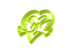 CORTANTE CORAZON 2 PALOMAS 9.5X9 CMS ALTO C1989