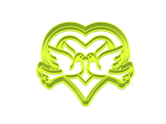 CORTANTE CORAZON 2 PALOMAS 9.5X9 CMS ALTO C1989 en internet