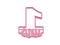 CORTANTE NUMERO UNO PRIMER CUMPLE CON SELLO 9 X 7.5 CMS ANCHO C2721