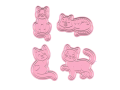 set cortantes gatos gatitos x 04u en 2 partes c2655