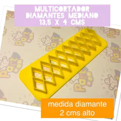 cortante galletita diamante multi 13,5x4 cms C1183
