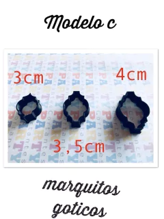 COMBO CORTANTES MARQUITOS GOTICOS x 13u 03/3,5/4/6/08 cms COD2220 - cortantesparty