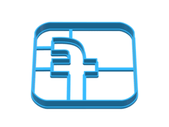 CORTANTE REPOSTERIA FACEBOOK LOGO 9X9 CMS C2126 REDES SOCIALES - comprar online