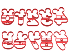 CORTANTE GALLETITA SET X 10 NUMEROS OREJAS 10CMS ALTO MICKEY MINNIE - comprar online