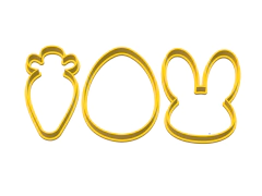 CORTANTES PASCUAS SET 07 CMS ALTO X 03U HUEVO CONEJO C2313