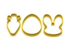 CORTANTES PASCUAS SET 07 CMS ALTO X 03U HUEVO CONEJO C2313 - comprar online