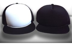 KIT 2 BONÉS ABA RETA BRANCO E PRETO TRUCKER - Pássaro Dourado