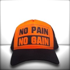 BONÉ NO PAIN NO GAIN ORANGE E BLACK - Pássaro Dourado