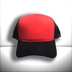 BONÉ PRETO E VERMELHO TRUCKER