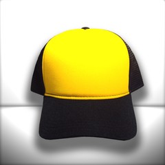 BONÉ AMARELO E PRETO TRUCKER