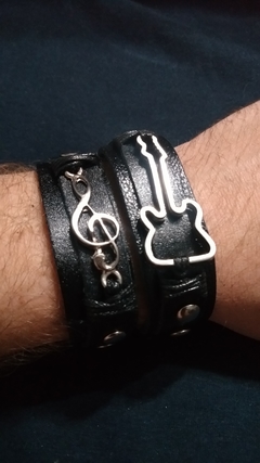 KIT 2 BRACELETES PULSEIRA LETRA MÚSICA GUITARRA