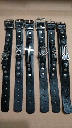 KIT 6 BRACELETES PULSEIRA COURO UNISSEX