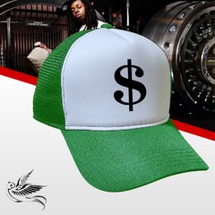 BONÉ MONEY DINHEIRO VERDE TRUCKER SNAPBACK