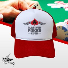 BONÉ PLATINUM POKER CLUB VERMELHO SNAPBACK TRUCKER