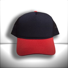 BONÉ VERMELHO E PRETO TRUCKER