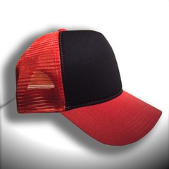 BONÉ PRETO E VERMELHO TRUCKER - comprar online