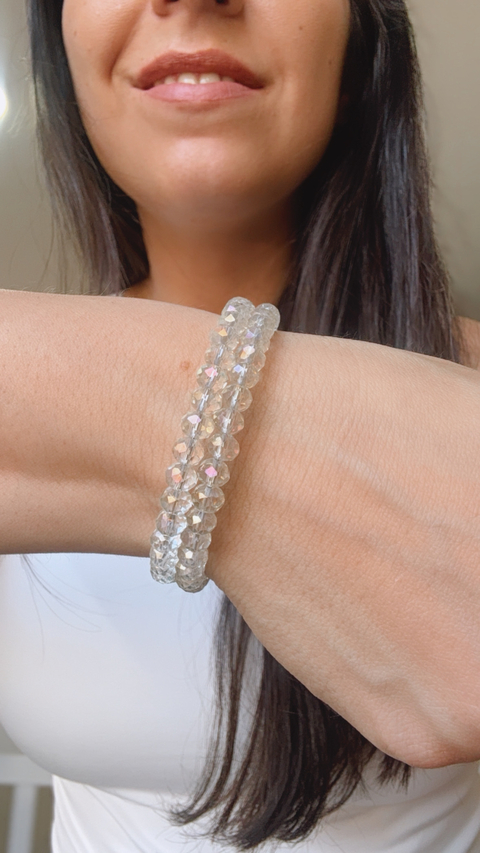Pulsera Cristales rígida natural - comprar online