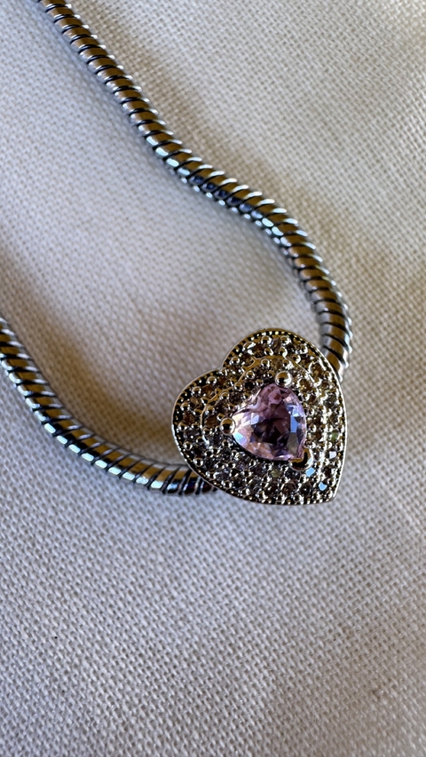 CORAZON STRASS ROSA DIJE PANDORA