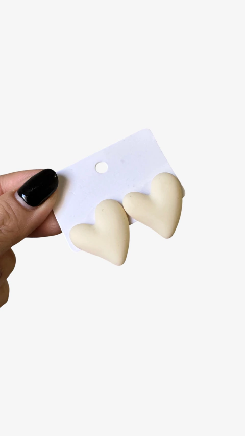 Aros Corazón Blanco Engomado