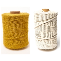 Kit Hilo Yute Color 2,5mm X 400grs + Algodon 27 Hebras X 500grs - Silkum