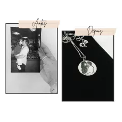 Colar com fotogração + Frase - Salar Arte em Prata | Porque a Prata mais Valiosa é Você.