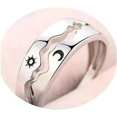 Par de alianças sol e lua encaixe