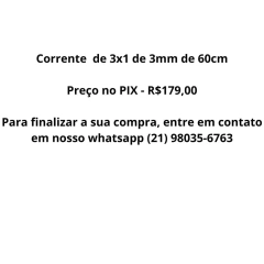 Corrente Masculina 3x1 de 3mm de 60cm - Salar Arte em Prata | Porque a Prata mais Valiosa é Você.