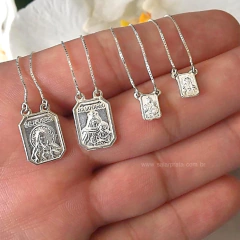 Escapulário Tradicional Mini - Salar Arte em Prata | Porque a Prata mais Valiosa é Você.